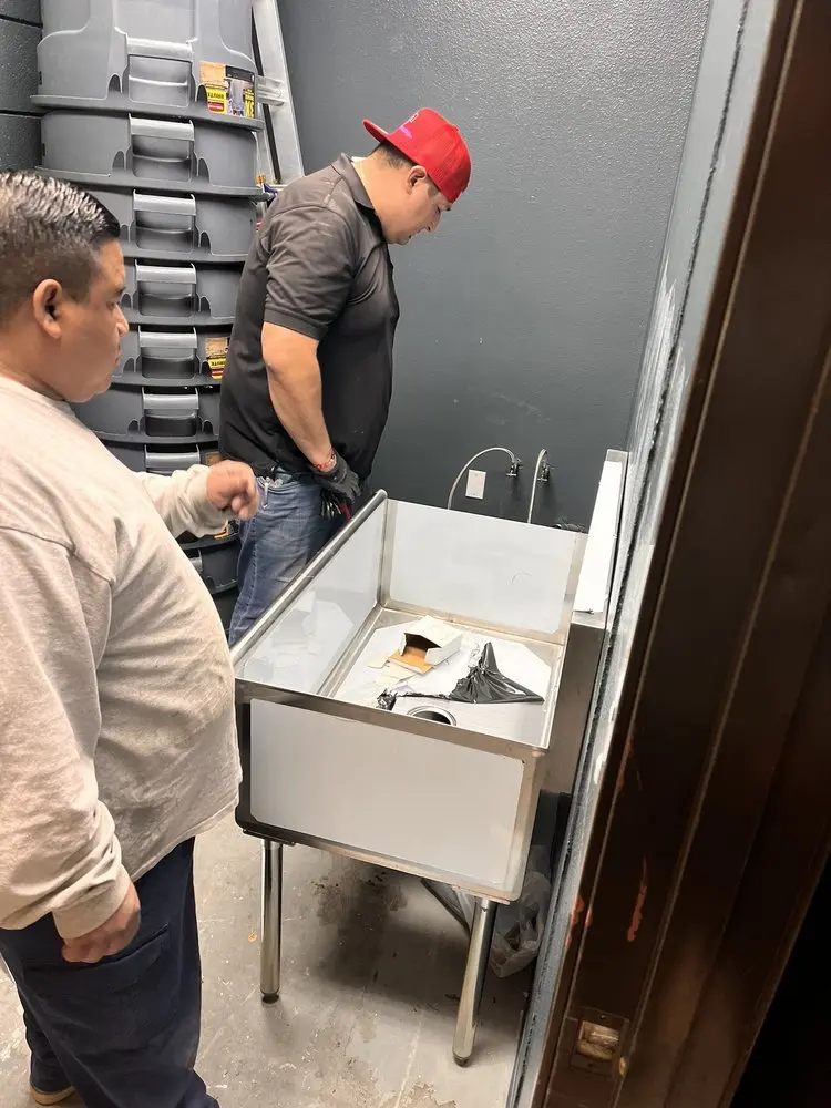 Commercial plumbing and sink installation in Schriever